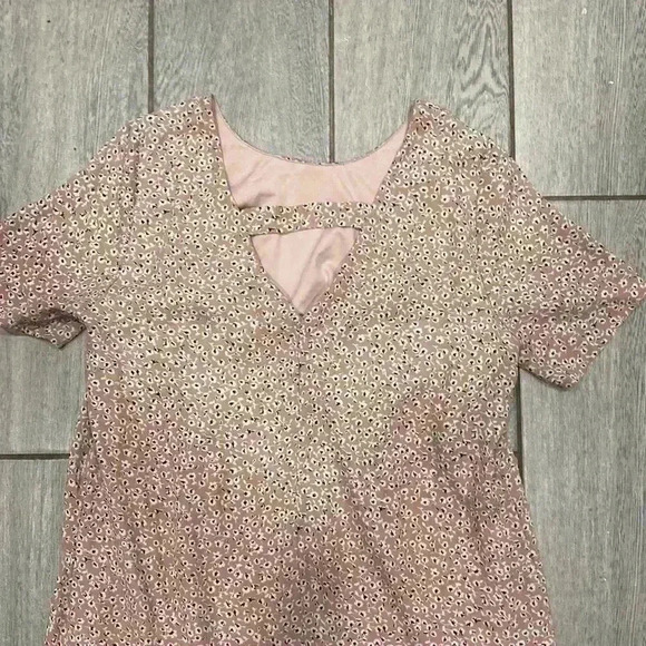 Copper Key Floral Mini Dress Short Sleeve Size Large - Picture 4 of 7
